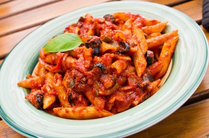 Pasta in arrabiata sauce recipe